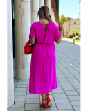 Dlhé dámske plus size šaty so zaväzovaním na chrbte Isana 